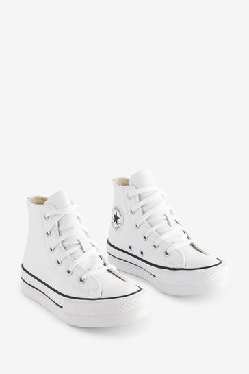 Converse White Junior All Star EVA Lift Leather Trainers