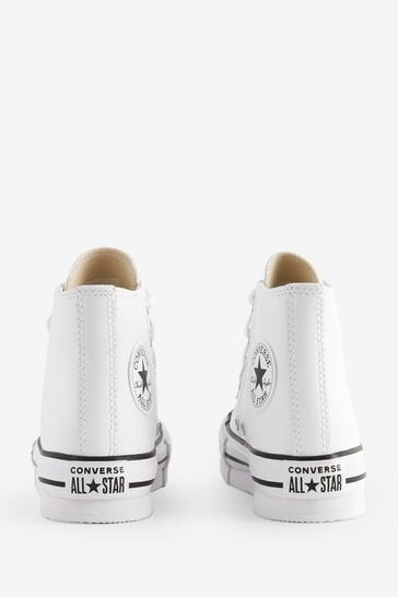 All white hotsell leather converse junior