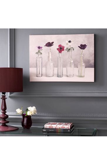 Art For The Home Pink Floral Row Canvas