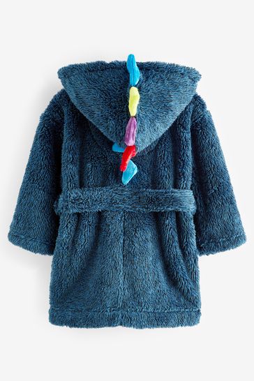 Navy Dinosaur Spike Fleece Dressing Gown 9mths 12yrs
