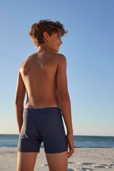 Buy Navy Blue Shorter Length Stretch Swim Shorts 3 16yrs from Next USA