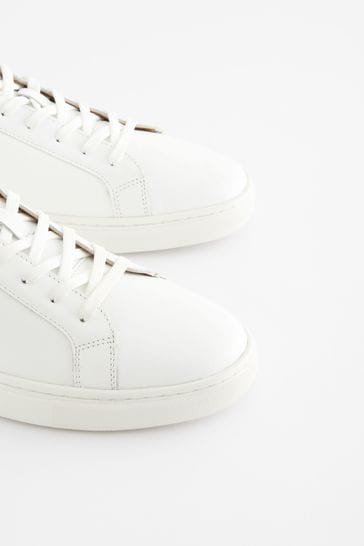 Buy white leather sneakers clearance