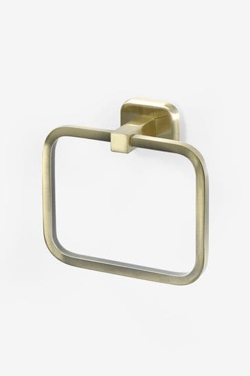 Aged brass shop towel ring