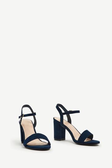 Navy barely there hotsell block heels