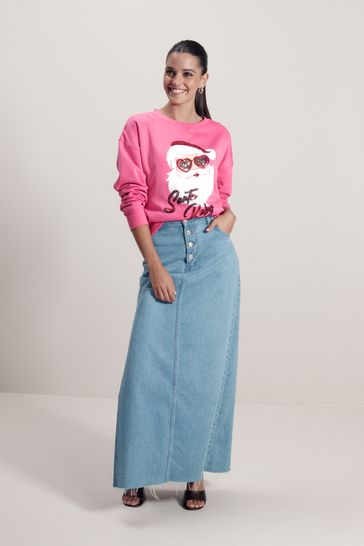 Buy Pink Santa Baby Christmas Sweatshirt from Next Germany