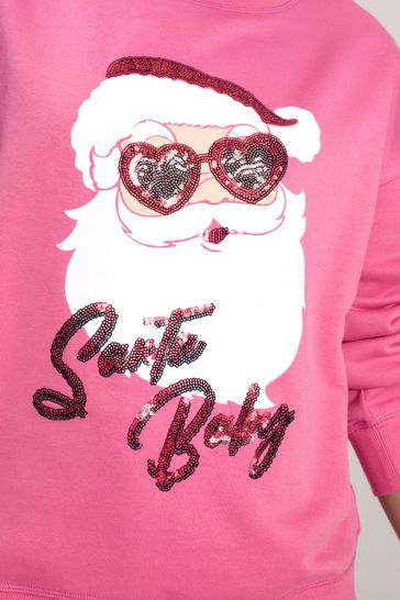 Buy Pink Santa Baby Christmas Sweatshirt from Next Luxembourg