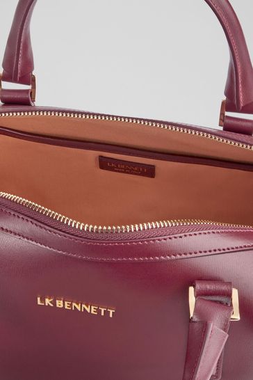 Buy LK Bennett Red Fleur Bordeaux Leather Bowling Bag from Next Austria