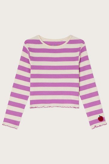 Monsoon Purple Crop Jersey Sweat Top