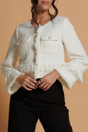 Cream lace deals jacket next