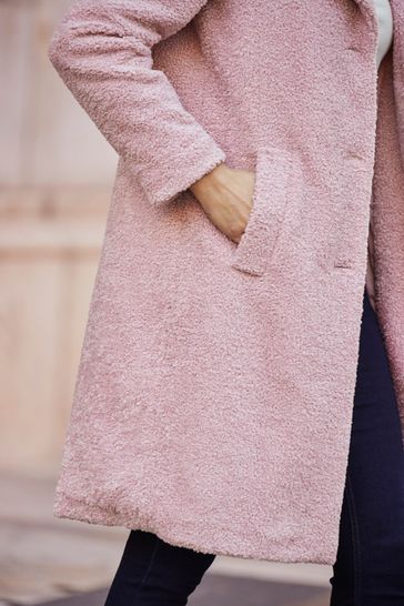 Borg coat new arrivals pink