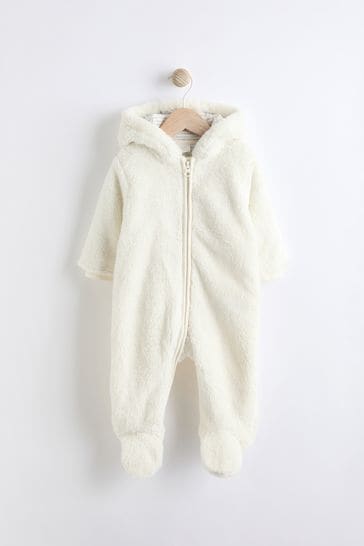 Buy Ecru - Baby Cosy Fleece Hooded All-In-One (0mths-2yrs) from Next Japan