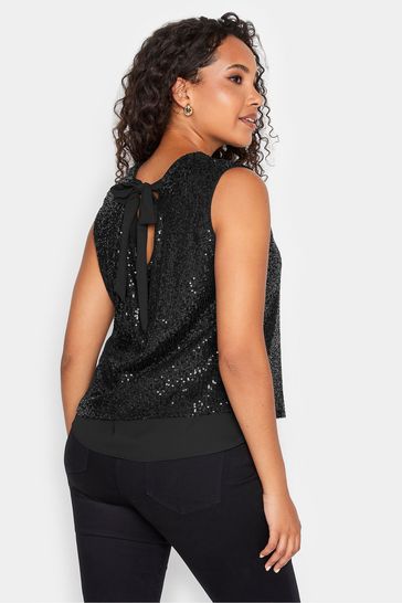 Black sequin cheap sleeveless top