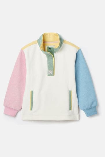 Joules Girls' Burnham Multi Funnel Neck Sweatshirt