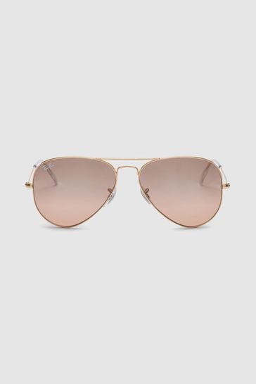 Buy Ray-Ban® Rose Gold Aviator Large Metal Sunglasses from Next Latvia