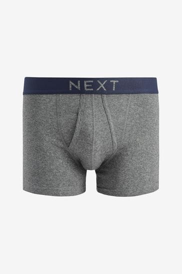 Grey Navy 10 pack A Front Pure Cotton Boxers