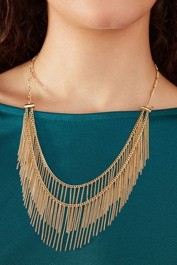 Buy Accessorize Gold Tone Fine Tassel Layered Necklace from Next