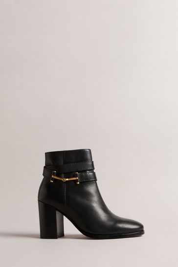 Ted Baker Black T Hinge Anisea Leather 85mm Ankle Boots