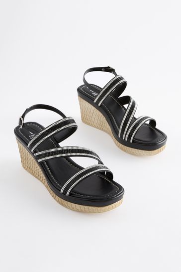 Black hot sale comfort wedges