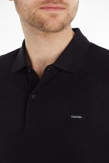 Buy Calvin Klein Slim Stretch Pique Black Polo Shirt from Next USA