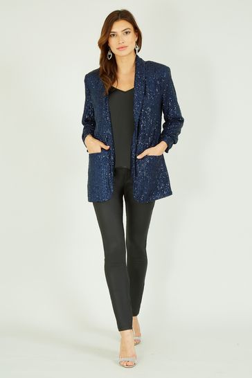 Navy shop sequin blazer