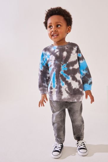 Tie dye on grey sweatshirt on sale