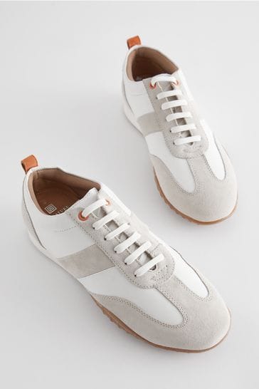 White retro trainers discount