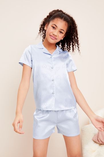 Lipsy Light Blue Satin Pyjamas