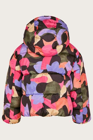 Monsoon Pink Short Print Puffer Jacket