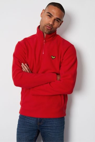 Threadbare Red 1/4 Zip Fleece Sweatshirt