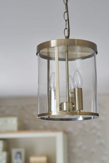 Laura Ashley Brass Selbourne 3 Light Lantern Ceiling Light