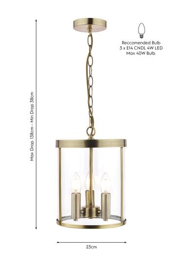 Laura Ashley Brass Selbourne 3 Light Lantern Ceiling Light