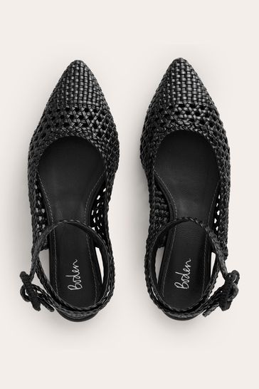 Black pointed flats on sale with ankle strap