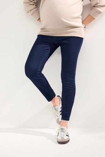 Dark Blue Maternity Denim Look Leggings