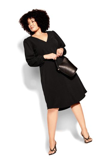 Buy City Chic Quiero Midi Black Dress from Next Luxembourg