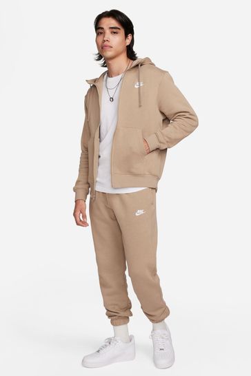 Buy Nike Khaki Green Club Zip Up Hoodie from Next Denmark