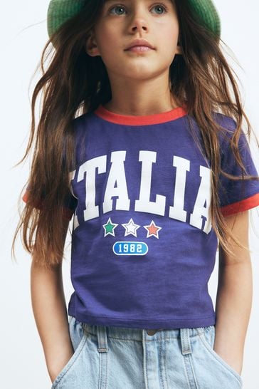 Blue Italia Football Boxy T-Shirt (3-16yrs)