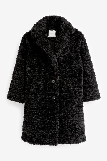 Black teddy borg coat clearance