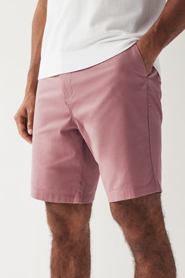 Pink Slim Fit Stretch Chinos Shorts