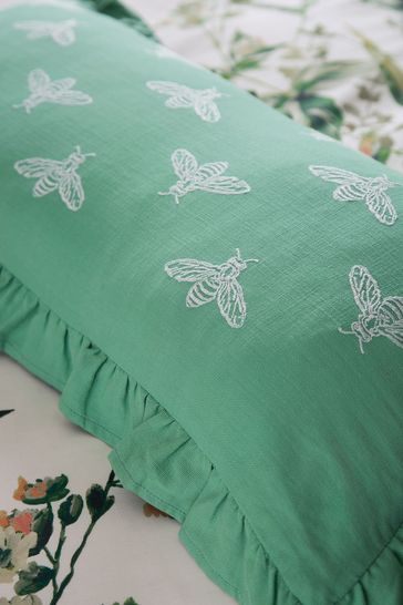 Joules Green Lakeside Floral Cushion