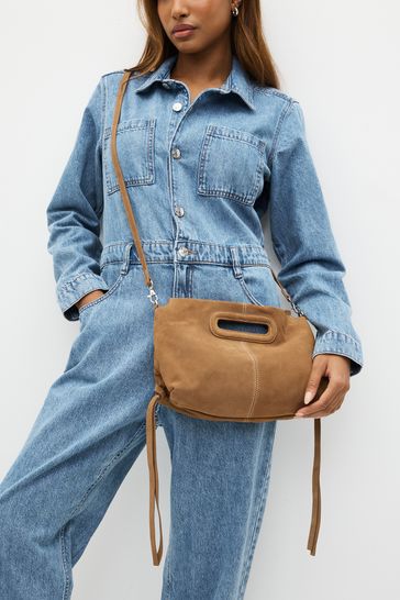Buy Tan Brown Suede Clutch Bag from Next Luxembourg