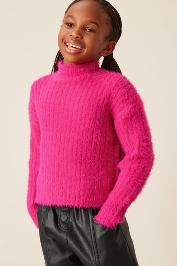 Pink funnel 2025 neck jumper