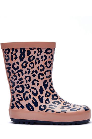 Harry Bear Purple Leopard Print Printed Wellies