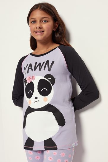 Buy Harry Bear Purple Panda Stripe Animal Printed 100 Cotton Pyjamas from Next Kuwait