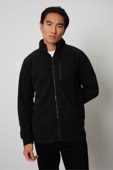 Threadbare Black Zip Up Microfleece Jacket
