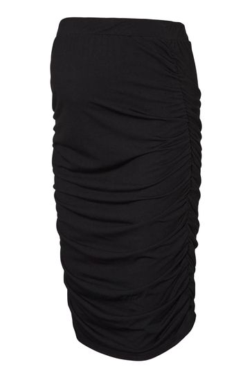 Buy Mamalicious Black Maternity Ruched Midi Skirt from Next Ireland