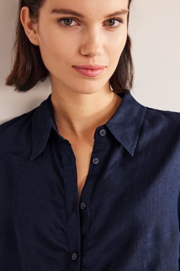 Buy Boden Blue New Linen Shirt from Next Luxembourg
