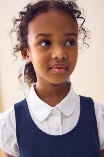 Buy Navy Jersey Stretch Bow School Pinafore 3 14yrs from Next Luxembourg