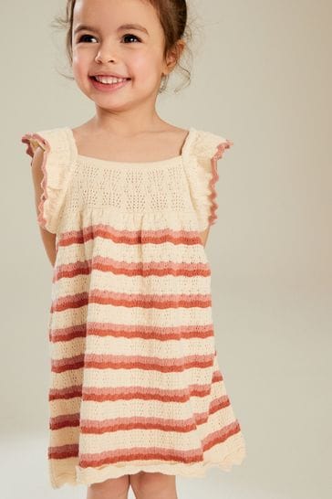 Ecru Marl Crochet Dress (3mths-7yrs)