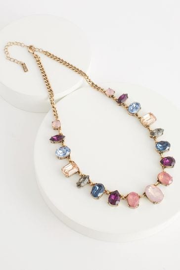 Pink/Purple/Blue Sparkle Stone Necklace