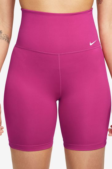 Nike Pink Dri FIT One High Waisted 7 Biker Shorts